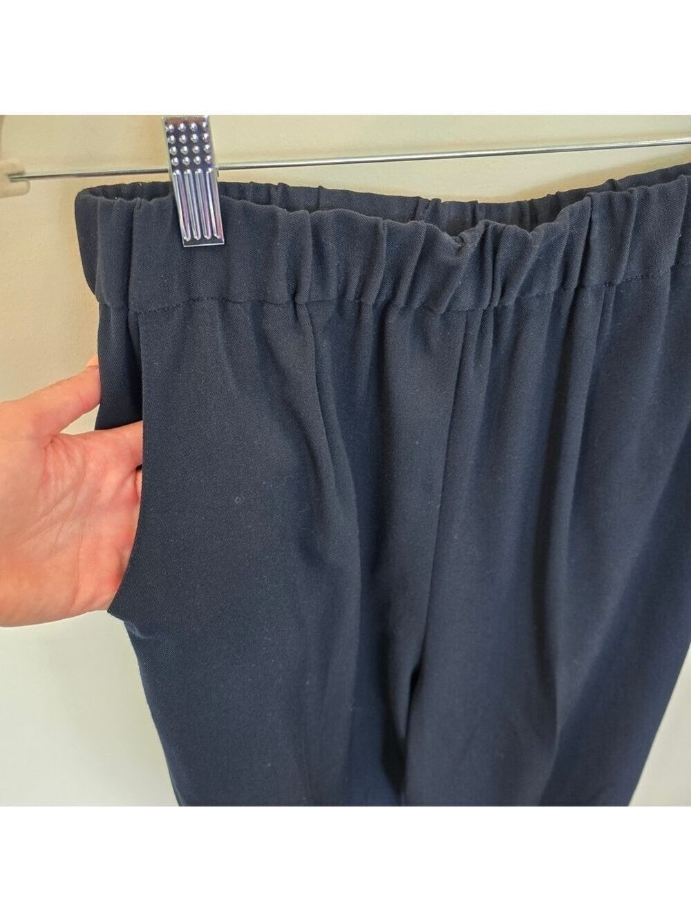Briggs New York Women's Classic Navy Straight Leg Elastic Waist Dress Pants 10 - Picture 4 of 9